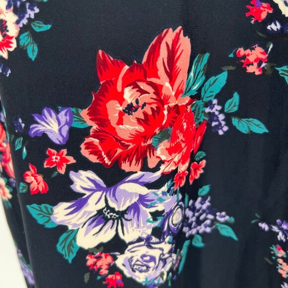 Skies Are Blue Floral Keyhole Sleeveless Dress Size Large Black Multicolor - Picture 8 of 12